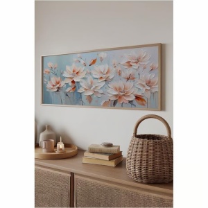 Tablou decorativ model floral, MDF/lemn masiv, 50x120 cm, MDF 2.7mm, cadru lemn 2cm, imprimare digitala, multicolor - Verificat A · Re-Bloom - Img 3
