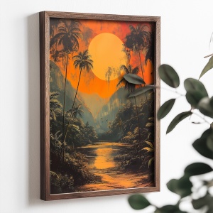 Tablou decorativ model peisaj MDF/lemn 50x70x3 cm, multicolor - Verificat A · Re-Bloom - Img 3