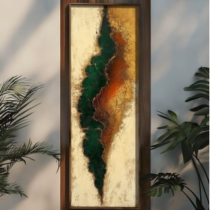 Tablou decorativ Re-Bloom, lemn masiv/MDF, multicolor, 40 x 120 x 3,5 cm - Img 4