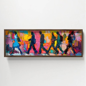 Tablou decorativ Re-Bloom, MDF/lemn masiv, multicolor, 120 x 40 x 3,5 cm