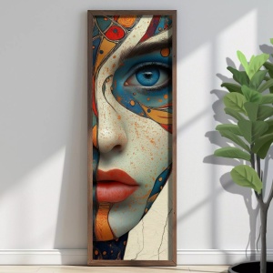 Tablou decorativ Re-Bloom, MDF/lemn masiv, multicolor, 40 x 120 x 3,5 cm