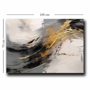Tablou decorativ Re-Bloom, model abstract, lemn/panza, multicolor, 70 x 100 cm - Img 2