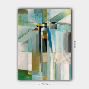 Tablou decorativ Re-Bloom, model abstract, panza/lemn, multicolor, 70 x 100 cm - Img 2
