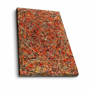 Tablou decorativ Re-Bloom, model abstract, panza/lemn, multicolor, 70 x 100 cm