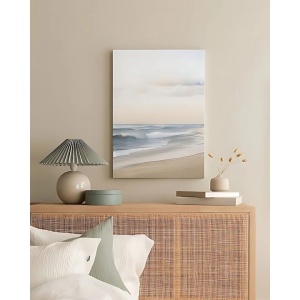 Tablou decorativ Re-Bloom, model marea albastra, panza/lemn, albastru/bej, 40 x 60 cm