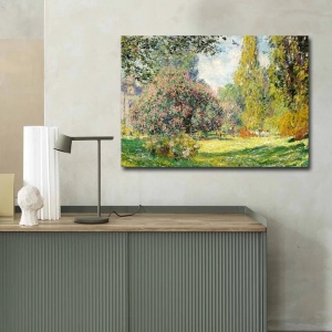 Tablou decorativ Re-Bloom, model peisaj, panza/lemn, multicolor, 70 x 100 cm - Img 4