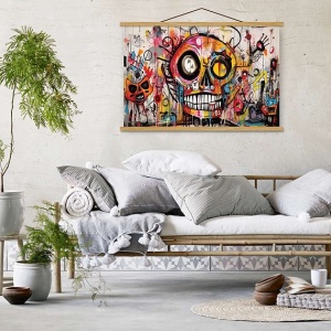 Tablou decorativ Re-Bloom, panza/lemn, multicolor, 50 x 70 cm - Img 2