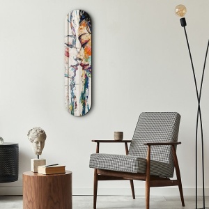 Tablou decorativ Re-Bloom, sticla securizata, multicolor, 20 x 80 cm - Img 4