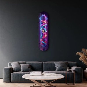 Tablou decorativ Re-Bloom, sticla securizata, multicolor, 20 x 80 cm - Img 4