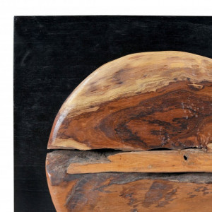 Tablou decorativ Romanteaka, lemn, maro/natur/negru, 35 x 35 x 6 cm