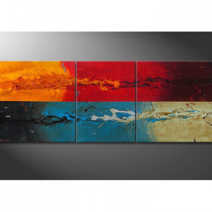 Tablou multicolor, 3 piese, 70 x 190 x 2 cm - Img 4
