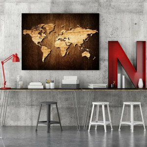 Tablou Wooden World Map, 60 x 90 cm - Img 2