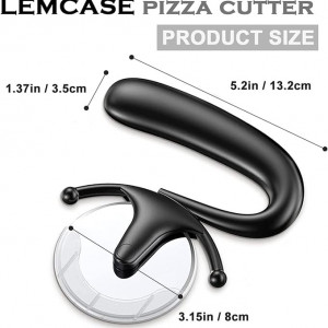 Taietor pentru pizza LEMCAS, otel inoxidabil, negru, 16 x 13,5 x 1,2 cm