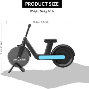 Taietor pentru pizza Uaugulft, model motocicleta, otel inoxidabil/ABS, negru/albastru, 18,4 x 12 cm