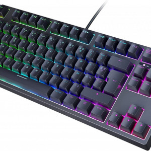 Tastatura mecanica pentru jocuri Hiwings, negru, RGB, 88 butoane, 36 x 13,8 x 3,8 cm - Img 1