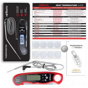 Termometru digital pentru carne Hevanto, otel inoxidabil/plastic, rosu/negru/argintiu