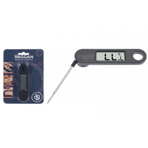 Termometru digital pentru gratar otel inoxidabil, negru, 115 x 27 x 18 cm - Img 1