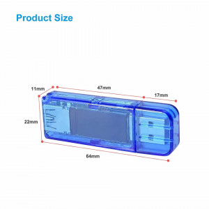 Tester de tensiune USB DIFCUL, metal/plastic, albastru/argintiu, 64 x 22 x 11 mm - Img 7