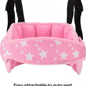 Tetiera pentru scaunul auto al bebelusilor, FREESOO, bumbac, roz, 45 x16 cm