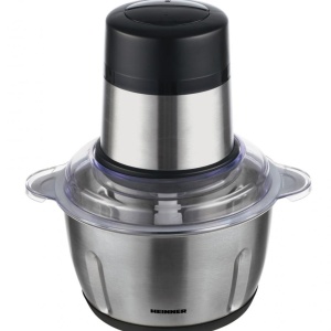Tocator de legume Heinner HMC-D300SS, Putere 300W, Capacitate 2L, 2 cutite din inox, 2 viteze, Bol din inox, Argintiu - Img 1