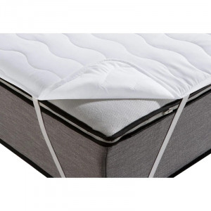 Topper pentru pat Jekatex, poliester, alb, 120 x 200 x 0,5 cm