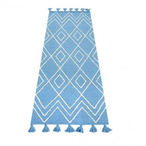 Traversa Elbgestoeber, textil, albastru/alb, 90 x 250 cm