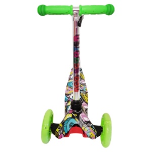 Trotineta cu 3 roti si luminite multicolore, Verde, PC 54-D - Img 5