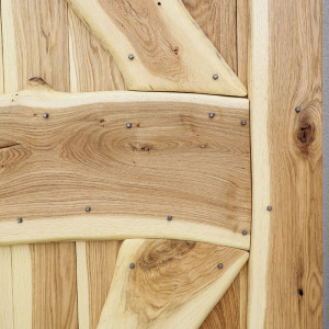 Usa glisanta Miltona, lemn masiv, maro, 100 x 210 x 40 cm - Img 4