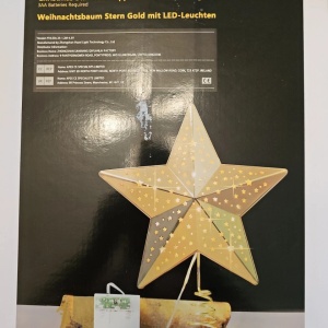 Varf pentru brad Kpcb, LED, auriu, 30 x 24 cm - Img 5