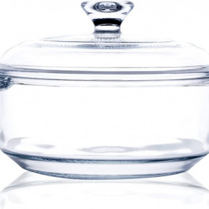 Vas cu capac pentru cuptor Husanmp, sticla, transparent, 21,89 x 11,70 cm, 1 L