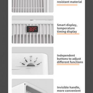 Ventilator cu aer cald Queta, mode (2000W)/ Low mode (1500W), ceramica, alb, 225 x 153 x 138 cm - Img 7