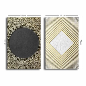 Wallity set 2 tablouri decorative canvas, 2x45x70 cm, panza 100% 2.8mm, rama lemn pin 100%, multicolor - Verificat A · Re-Bloom - Img 4