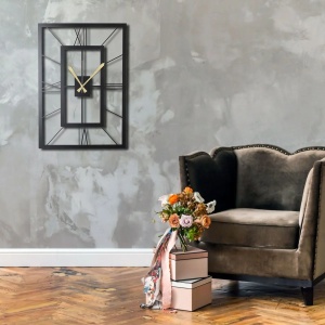 Wallxpert ceas de perete decorativ, metal 100% grosime 2mm, 49x34.5 cm, mecanism AA, negru - Verificat A · Re-Bloom - Img 4