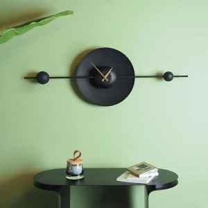 Wallxpert ceas de perete decorativ, otel 100% grosime 1mm, 36x99 cm, mecanism silentios, 1.5 kg, negru - Verificat A · Re-Bloom