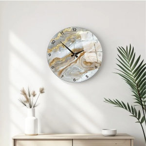 Wallxpert ceas de perete decorativ, sticla 100% grosime 4mm, diametru 40 cm, multicolor - Verificat A · Re-Bloom - Img 2