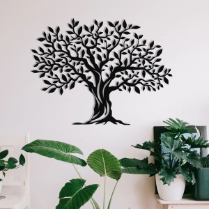 Wallxpert decor de perete model copac 69x52 cm, metal 100% grosime 1.2mm, negru - Verificat A · Re-Bloom - Img 5