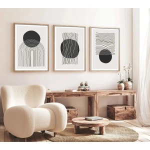 Wallxpert set 3 tablouri decorative cu rama, 3x50x70 cm, MDF 3mm, cadru lemn solid 2.5 cm, multicolor - Verificat A · Re-Bloom - Img 5