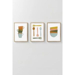 Wallxpert set 3 tablouri decorative inramate, 3x33x48 cm, MDF 100%, cadru lemn masiv 2 cm, imprimare digitala, multicolor - Verificat A · Re-Bloom