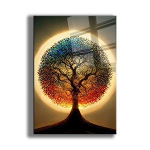 Wallxpert tablou decorativ pe sticla temperata, 70x100 cm, sticla 100% grosime 4mm, imprimare UV, multicolor - Verificat A · Re-Bloom - Img 1