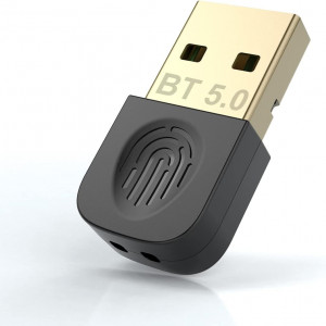 Adaptor dongle Eletrand, Bluetooth 5.0, metal/plastic, negru/auriu
