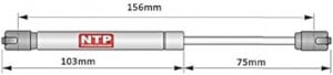 Amortizor cu gaz Globstar, otel, argintiu, 15.6 cm, 80N - Img 2