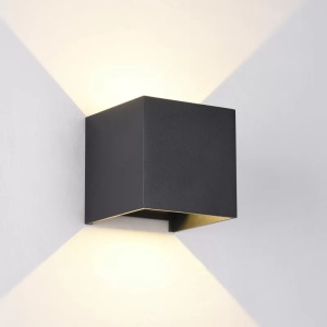 Aplica de perete pentru exterior Hoban, LED, metal, negru, 10 x 10 x 10 cm