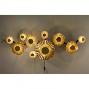 Aplica de perete Talpe, 10 lumini, metal, auriu, 60 x 160 x 33 cm