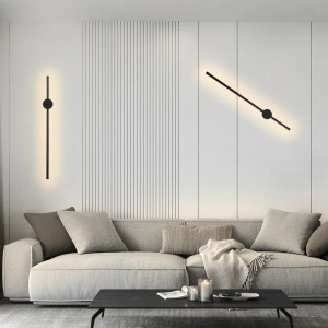 Aplica de perete Zmh, LED, aluminiu, negru, 60 x 10 x 1,8 cm, 4W