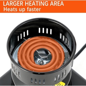 Aprinzator carbuni narghilea, electric, 450W, SmartWEB, tip ibric, negru, cu protectie termostatica, control temperatura si picioare antialunecare, capacitate 8 carbuni, Resigilat, Grad A - Img 2