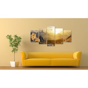 Artgeist tablou decorativ 5 piese 100x50 cm, materiale lemn si textile, multicolor - Verificat A · Re-Bloom - Img 4