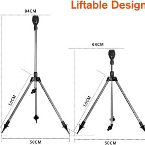 Cumpara Aspersor rotativ cu trepied pentru gazon Jesshiny, otel inoxidabil, negru/argintiu, 94 x 50 cm de la Chilipirul-zilei în rate, cu cardul sau plata la livrare!