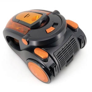 Aspirator fara sac Heinner HVC-V800BK, Putere 800W, Putere absorbtie >180W, Capacitate recipient 2.2L, Tija telescopica din metal, Accesorii 2 in 1, Perie canapea, Negru/Orange - Img 2
