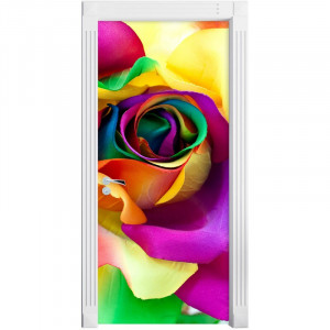Autocolant pentru ușă Multi-Coloured Roses, 200 x 90 cm - Img 1