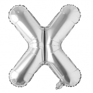 Balon aniversar Maxee, litera X, argintiu, 40 cm
